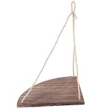 COHU Eckregal, Fächerförmiges Holzregal Hängendes Eckregal, für Wohnzimmer Schlafzimmer(Fächerförmige Planke/Vintage-Farbe)