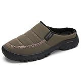 BBZZ Warme Winter-Hausschuhe mit flauschigem Plüschfutter, Slip-On-Hausschuhe, Paar, für drinnen und draußen, rutschfeste Gummi-Männer, Freizeitschuhe (Größe : 44-45)