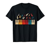 Bunte Klaviertastatur Musiknoten Jersey T-S