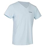 TanMeOn Durchbräunendes V-Ausschnitt Shirt für Herren, T-Shirt braun Werden, Farben: Weiss, Blau oder Grau, Größen: S, M, L, XL, XXL (Blau, S)