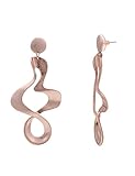Leslii Damen Ohrringe XXL Ohrhänger lange Statement-Ohrringe großer Ohrschmuck Modeschmuck in Rosé-Gold, Kup