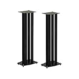 Universal-Lautsprecherhalterung, Höhe Optional 20-90 cm, 2 Dreieck-Exklusive Boxenständer, Verwendet Für Surround-Sound-Heimkino, Vollmetallbelastung 100 Pfund (Color : Black, Size : 90cm)