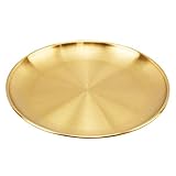 Jroyseter Edelstahl Goldene Tablett, Gold Dekorative Servierplatte, Schmuckständer Aufbewahrung, Dessert Western Food Kuchen Steak Tablett Lebensmittelbehälter für Bar Home Coffee Hotel R