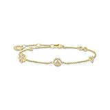 Thomas Sabo Damen Armband mit Symbolen 925er Sterlingsilber 750er Gelbgold Vergoldung mit Zirkonia, A2039-414-14-L19V