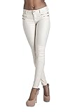 Crazy Lover Hochwertige Damenhosen, Glatte Damen Hose, Frauen Kunstlederhose, PU Lederhose Jean (36, Beige)