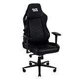 Apex Gaming Schreibtischstuhl für Erwachsene | Ergonomisches Sitzen | PU-Lederbezug | Schaumstoff Polsterung | Armlehnen und Höhe 4D verstellbar| Schaukelsitz für Gamer | Lendenwirbelstütze (Schwarz)