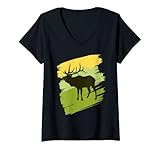 Damen Big Buck Deer T-Shirt mit V