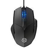 inphic Maus mit USB Kabel, Silent Click und 1200 DPI Optischer Sensor, 3-Tasten Büro Leise Maus für Laptop PC Computer, MacBook, Tablet - Schw