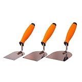 Mivos Stukkateurkellen-Set 3-teilig 60 mm 80 mm 100 mm – Edelstahl Meurerkellen – Rostfreie Stukkateurspachtel mit Softgriff – Putz Kellen Set für Stuckarbeiten – Made in EU