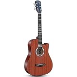 XYF 38' Akustikgitarre, Gitarre Für Cutaway Basswood Folk, Professionelle Gitarrenbausätze, 6 Stahlsaiten Für Anfänger Erwachsene Und Jugendliche (Color : L, Size : 38 inches)