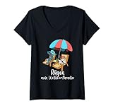 Damen Möwe und Robbe - Wellness-Paradies Rügen T-Shirt mit V
