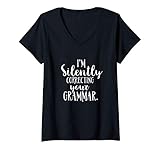 Damen I'm Silently Correcting Your Grammar English Teacher T-Shirt mit V