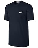 NIKE Herren Kurzarm T-Shirt Embroided Swoosh, Grau (Dark Obsidian/Weiß), L