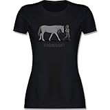 Pferde Geschenk und Reiten Zubehör - Führungskraft - M - Schwarz - t Shirt Pferd - L191 - Tailliertes Tshirt für Damen und Frauen T-S