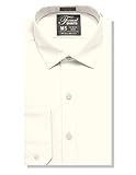 Luxe Microfiber Herren Regular Fit festes Kleid Hemd, Verbreiten Sie Kragen-Art Denny 27-28' Neck 38-39' Sleeve Elfenb