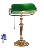 Bankerleuchte Retro E27 Tischleuchte Bankerlampe Bronze Vintage 6185BR + Kristall Giveaway