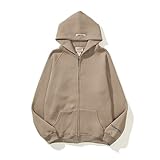 OLIVIAYDS Fear of God Essential Hoodie Jacke für Unisex Hip Hop Sweatshirt Damen Herren Langarm Pullover Top Shirt, hellbraun, L