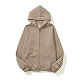 OLIVIAYDS Fear of God Essential Hoodie Jacke für Unisex Hip Hop Sweatshirt Damen Herren Langarm Pullover Top Shirt, hellbraun, M