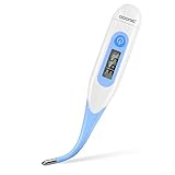 Fieberthermometer, Adoric Digital Fieberthermometer am besten zu lesen & Monitor Fieber Temperatur in 10 Sekunden von Rektal-, Oral- & Achselthermometer für Baby, Kinder, Erwachsene und T