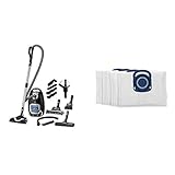 Rowenta RO7485 Silence Force Beutelstaubsauger | Hohe Saugleistung mit gleitfähiger Düse | Tierhaar und Autozubehör | 400 Watt | 4,5L | schwarz & Hygiene+ ZR200520 Staubsaugerbeutel 4 TLG