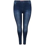 Damen Leggings aus Denim, Übergröße, schmale Passform, Stretch, Größen 44-54 Gr. 44, Mittlere W