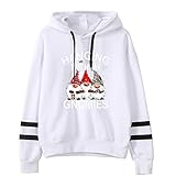 Tekaopuer Damen Hoodies, Niedlicher Frosch Skateboard Druck Sweatshirt Langarm Hoodie Kordelzug Tasche Shirt Top Leichter Pullover, Z4-weiß, 38