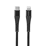 4smarts PremiumCord XS USB C Kabel auf Lightning Kompatibel Ladekabel iPhone & iPad [MFi zertifiziert] - 25cm - Schwarz/G