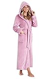 CityComfort Bademantel Damen Flauschig, Morgenmantel Damen, Fleece Bademäntel für Damen, S-XL (Orchidee, M)