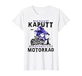 Damen Mein Besen ist kaput Auch fahre ich jetzt Motorrad Halloween T-S