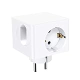 Steckdosenadapter, Altopbum Schuko Steckdose Steckdosenwürfel 4 in 1 Mehrfachsteckdose ohne Kabel Tragbare 4-fach Mehrfachstecker (3 Eurosteckdose und 1 Schuko) für Büro, Hause oder Reisen, Weiß