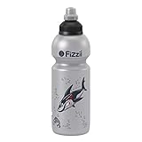 Fizzii Kinder- und Freizeittrinkflasche 600 ml (auslaufsicher bei Kohlensäure, schadstofffrei, spülmaschinenfest, Motiv: Shark)