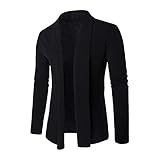 MENHG Herren Einfarbig Langarm Open Front Gentleman Schal Kragen Cardigans Sweater Outwear Top Männer Slim Fit Leichte warme Thermo Beiläufig Sweatshirt Jacke Strickmantel Mantel Pullover B