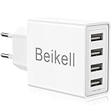 USB Ladegerät, Beikell 4-Ports High-Speed Ladeadapter USB Netzteile mit Smart Device-Adaptive Technologie 5A/25W für iPhone 12/11/XR/XS/X, iPad, Galaxy S21/S20/10/S9/Note, Huawei, XiaoM