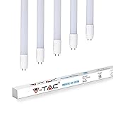 V-TAC T8 LED-Röhre aus Nanokunststoff nachrüstbarer fluoreszierender Ersatz für Leuchtstoffröhre G13 [Energieklasse A +] (Weiß 6400K, 18W-120cm) Lampe | 5er Pack