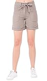 Le Jardin du Lin Damen Bermuda mit Taschen und Schalgürtel Shorts, Beige, 38 EU