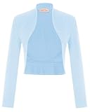 Belle Poque elegante Blazer Jäckchen bolero damen hülsen bolero Hellblau bolerojacke festlich shrug L BP788-9