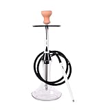 UIOUKL Wasserpfeife Shisha Set Legierung Einzelpfeife Wasserpfeife Schlauch Multicolor Tabak Glasvase Shisha Tragbares Wasserpfeife Set mit Shisha Zubehör Handheld Shisha Geschenke für Freund Vater E