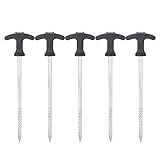 LYSOZ Zeltheringe, Campingheringe, 5 STÜCKE Edelstahl Zelthering Bodennägel Schraubnagelheringe, für Pop Up Baldachin, Boden, G