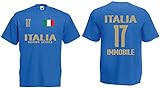 Italien-Italia Immobile Herren T-Shirt EM 2020 Trikot Look Style Squadra Royal XL