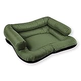 4L Textil Wasserabweisendes und Strapazierfähiges Hundebett KLEO Hundekorb Tierkissen Hundesofa Hundeliege Hundekissen Schlafplatz Haustierbett für große Hunde Polyester (XL-130x110cm, Dunkelgrün)