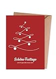 Weihnachtskarten (15er Set) Weihnachtsbaum – hochwertige moderne Klappkarten & Umschläge (Kraftpapier) – Grußkarten – matte Oberfläche – einzigartiges Desig
