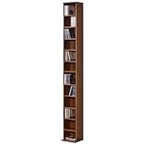 [en.casa] CD Regal Aventoft 175 x 20 x 20 cm Bücherregal Standregal Regal Aufbewahrung 12 Fächer W