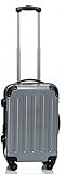 BEIBAY Trolley - Koffer - Kabinentrolley - Hartschale - 55 cm, 4 Rollen, Dehnfalte, Silb