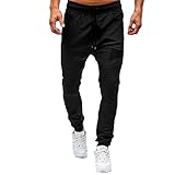 LUNULE Herren Jogginghose Lange Stretch Slim Jogging Pants Outdoor Jogger Trekkinghose für Männer Drawstrings Sporthose mit Taschen Herren Jogging Gym Fitness Fitnesshose Training