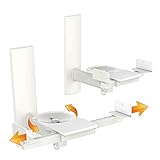 RICOO LH023-W, Paar Schwenkbare Lautsprecher Wand-Halterung, 2 Stück Universal bis 25-kg Boxen-Halter Neigbar, WLAN Airplay Speaker Wall-Mount, W