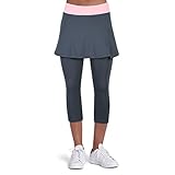 Sportrock Damen Tennis Hockey Golf Sport Hosen Leggings mit Rock Skort Laufrock Tennisbekleidung Tennisrock Grau/L