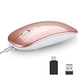 REFRIY Drahtlose Maus mit Bluetooth-Stummschaltung 2,4 G Office-Maus mit integriertem 500-mAh-Akku für MacBook/Tablet/PC/Office/Spiel,G