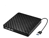 E-LukLife Externes CD-DVD-Laufwerk, USB 3.0 Typ C Adapter CD DVD RW Reader Brenner Player, tragbares DVD CD-Laufwerk für Laptop, PC Windows 10/8/7/Vista/XP/Mac OS, 2022 neues M