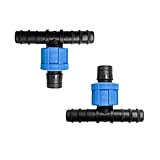 MINGMIN-DZ Dauerhaft 50PCS T 16mm Barb X Barb X 5/8' Tape for Drip Tape-Gewächshaus Bewässerung Barb-Lock-Anschluss Drip Fitting