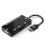 Foshung HDMI auf VGA DVI HDMI Audio Adapter Konverter Synchronanzeige Multiadapter 1920 * 1080(1080P) HDMI zu DVI VGA Audio 4 in 1 Videok